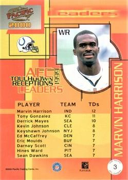 2000 Pacific - AFC Leaders #3 Marvin Harrison Back