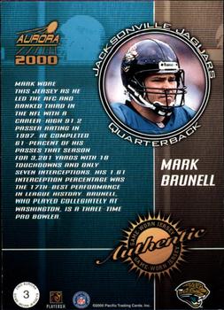 2000 Pacific Aurora - Game Worn Jerseys #3 Mark Brunell Back