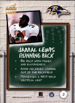 2000 Pacific Aurora - Rookie Draft Board #2 Jamal Lewis Back