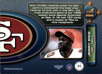 2000 Pacific Aurora - Team Players #8A Jerry Rice Back