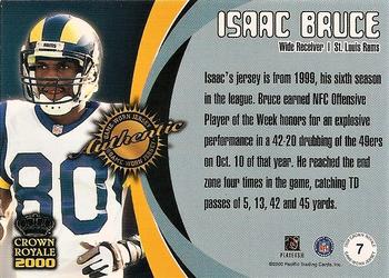 2000 Pacific Crown Royale - Game Worn Jerseys #7 Isaac Bruce Back