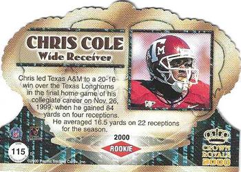 2000 Pacific Crown Royale - Limited Series #115 Chris Cole Back