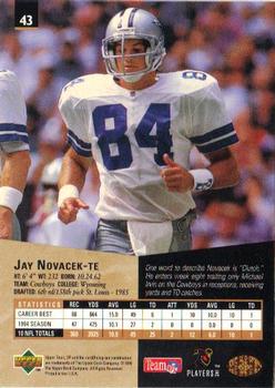 1995 SP #43 Jay Novacek Back