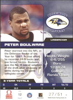 2000 Pacific Omega - Copper #12 Peter Boulware Back