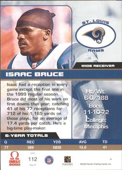 2000 Pacific Omega - Platinum Blue #112 Isaac Bruce Back