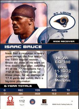 2000 Pacific Omega - Premiere Date #112 Isaac Bruce Back
