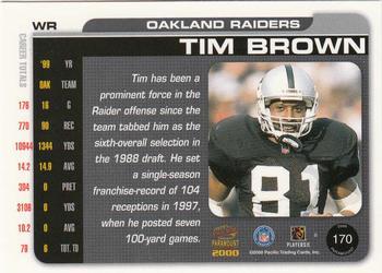 2000 Pacific Paramount - HoloGold #170 Tim Brown Back