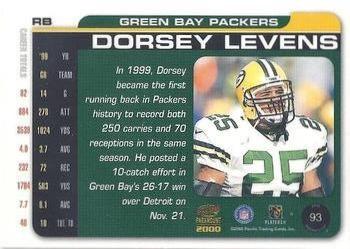2000 Pacific Paramount - HoloSilver #93 Dorsey Levens Back