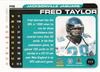 2000 Pacific Paramount - HoloSilver #111 Fred Taylor Back
