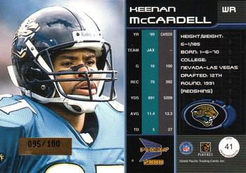 2000 Pacific Prism Prospects - Holographic Blue #41 Keenan McCardell Back