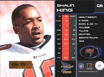 2000 Pacific Prism Prospects - Holographic Blue #91 Shaun King Back