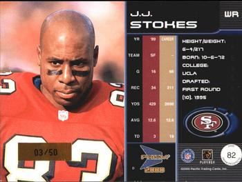 2000 Pacific Prism Prospects - Holographic Gold #82 J.J. Stokes Back