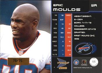 2000 Pacific Prism Prospects - Holographic Mirror #11 Eric Moulds Back