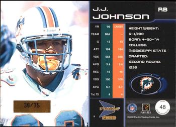 2000 Pacific Prism Prospects - Holographic Mirror #48 J.J. Johnson Back