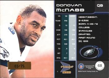 2000 Pacific Prism Prospects - Holographic Mirror #68 Donovan McNabb Back