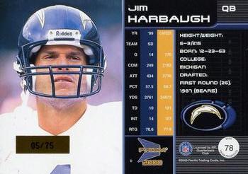 2000 Pacific Prism Prospects - Holographic Mirror #78 Jim Harbaugh Back