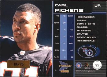 2000 Pacific Prism Prospects - Holographic Mirror #95 Carl Pickens Back