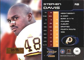 2000 Pacific Prism Prospects - Holographic Mirror #96 Stephen Davis Back