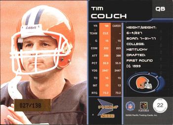 2000 Pacific Prism Prospects - Premiere Date #22 Tim Couch Back