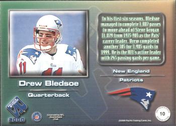 2000 Pacific Private Stock - Extreme Action #10 Drew Bledsoe Back