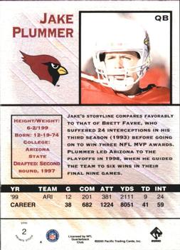 2000 Pacific Private Stock - Retail #2 Jake Plummer Back