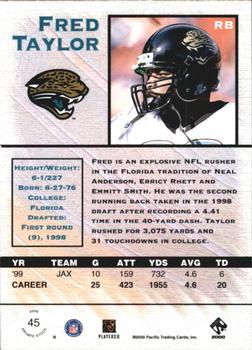 2000 Pacific Private Stock - Retail #45 Fred Taylor Back