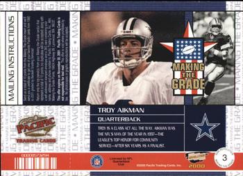 2000 Pacific Revolution - Making the Grade Gold #3 Troy Aikman Back