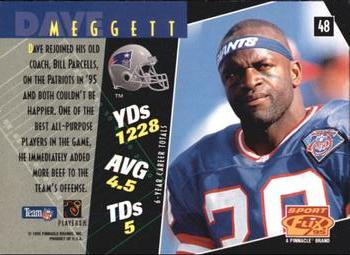 1995 Sportflix #48 Dave Meggett Back