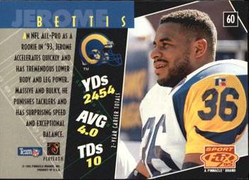 1995 Sportflix #60 Jerome Bettis Back