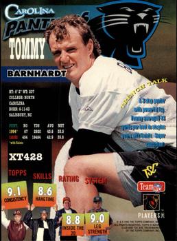 1995 Stadium Club #XT428 Tommy Barnhardt Back