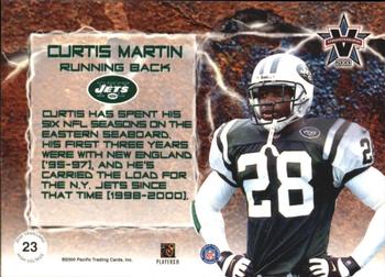 2000 Pacific Vanguard - High Voltage Green #23 Curtis Martin Back
