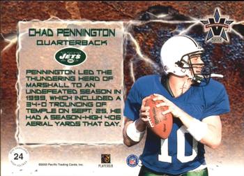 2000 Pacific Vanguard - High Voltage Green #24 Chad Pennington Back