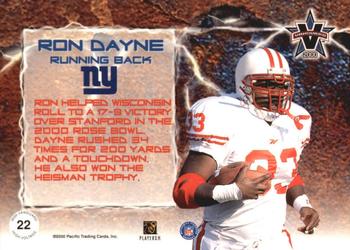 2000 Pacific Vanguard - High Voltage Red #22 Ron Dayne Back