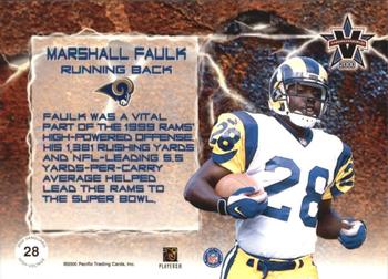2000 Pacific Vanguard - High Voltage Red #28 Marshall Faulk Back