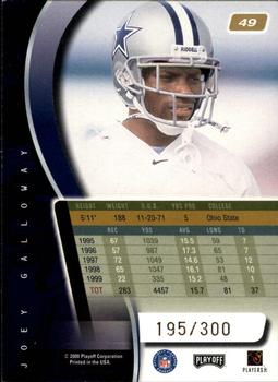2000 Playoff Absolute - Coaches Honors #49 Joey Galloway Back