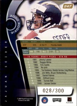 2000 Playoff Absolute - Coaches Honors #247 JaJuan Seider Back