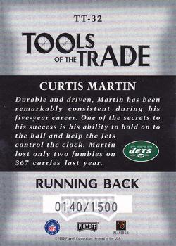 2000 Playoff Absolute - Tools of the Trade #TT-32 Curtis Martin Back