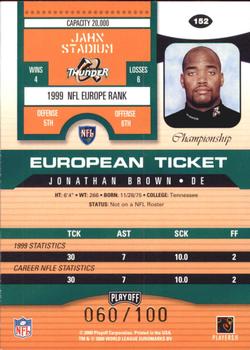 2000 Playoff Contenders - Championship Ticket #152 Jonathan Brown Back