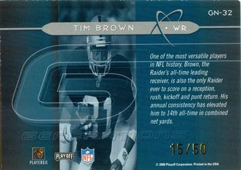2000 Playoff Momentum - Generations Gold #GN-32 Tim Brown Back