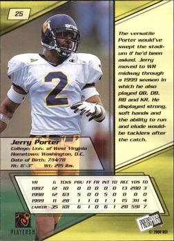 2000 Press Pass - Gold Zone #25 Jerry Porter Back