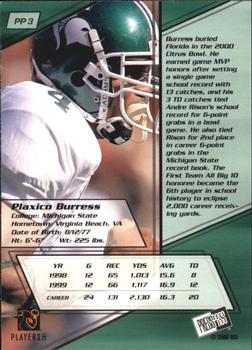2000 Press Pass - Power Picks #PP3 Plaxico Burress Back
