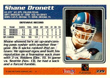 1995 Topps #339 Shane Dronett Back