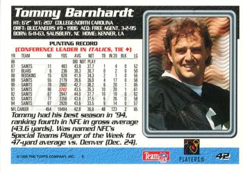 1995 Topps #42 Tommy Barnhardt Back