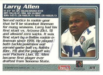 1995 Topps #89 Larry Allen Back