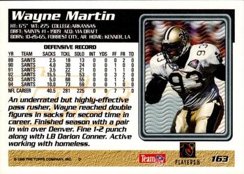 1995 Topps #163 Wayne Martin Back