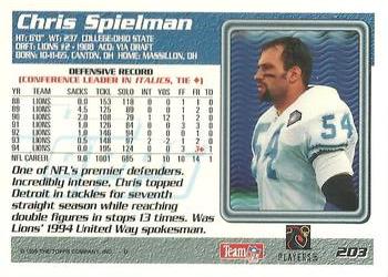 1995 Topps #203 Chris Spielman Back