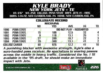 1995 Topps #226 Kyle Brady Back