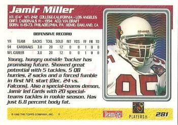 1995 Topps #281 Jamir Miller Back