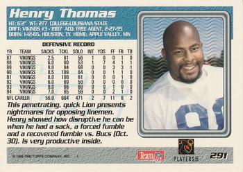 1995 Topps #291 Henry Thomas Back