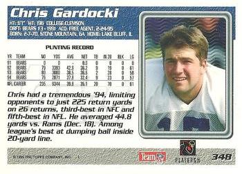 1995 Topps #348 Chris Gardocki Back
